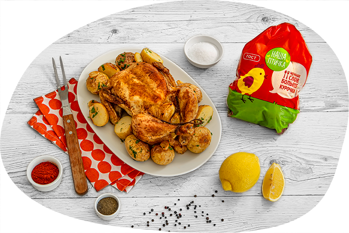 Запеченная курица в духовке с картофелем