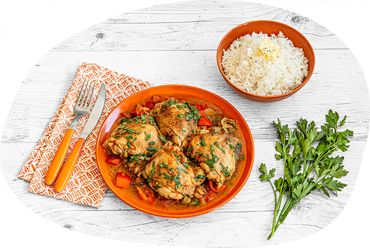 Рагу из куриных бедрышек с овощами 